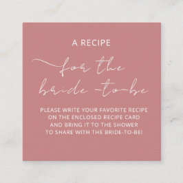 Aufkleber "A RECIPE" für die Brautdusche Begleitkarte