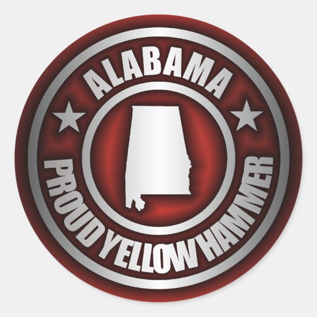 Aufkleber "Alabama Steel" (rot) (Vorderseite)