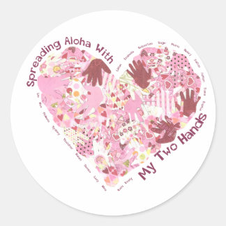 Aufkleber: Aloha ausbreiten (pro Blatt von 20) Runder Aufkleber