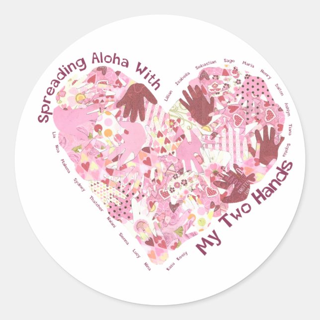 Aufkleber: Aloha ausbreiten (pro Blatt von 20) Runder Aufkleber (Vorderseite)