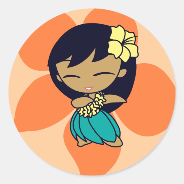 Aufkleber "Aloha Honeys" in lt. Pfirsich (Vorderseite)