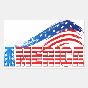 Aufkleber - AMERIKA in US Flagge