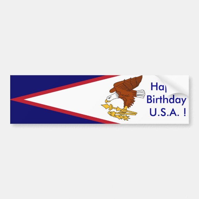 Aufkleber Amerikanisch Samoa, Happy Birthday U.S.A Autoaufkleber (Vorne)