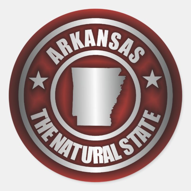 Aufkleber "Arkansas Steel" (rot) (Vorderseite)