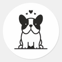 Aufkleber auf den Bulldogbildern