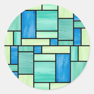 Aufkleber aus blauem und grünem Glas