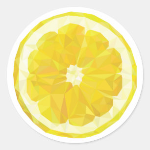 Aufkleber aus Lemon, gelb, rund.