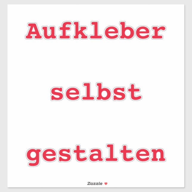 Aufkleber Auto selbst gestalten (Blatt)