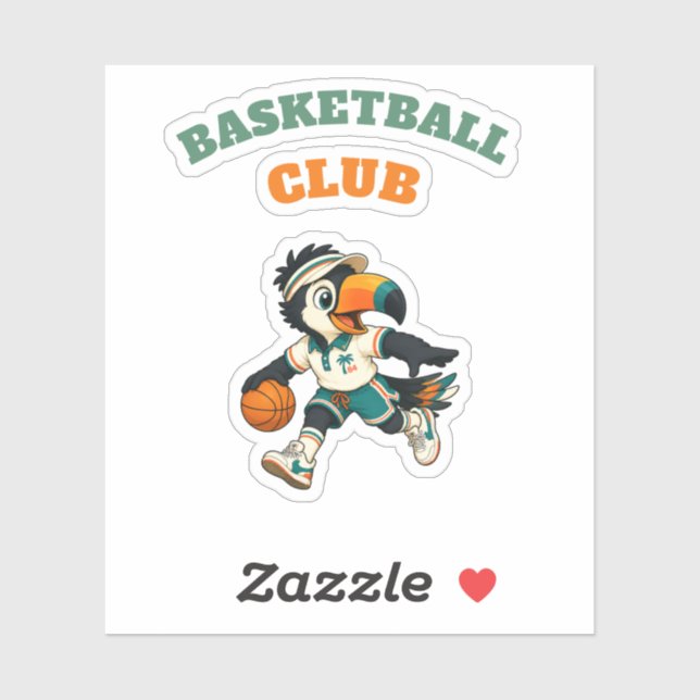 Aufkleber Benutzerdefiniert Kinder Tukane Basketba (Blatt)