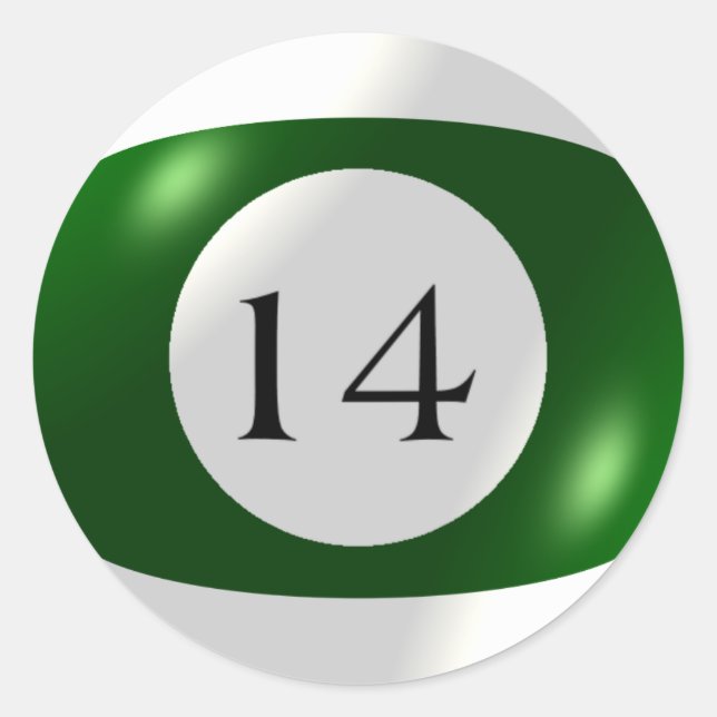 Aufkleber - Billard - 14 Ball (Vorderseite)
