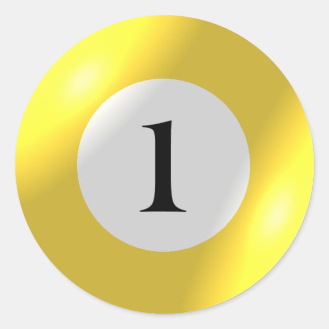 Aufkleber - Billard - 1 Ball (Vorderseite)