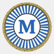 Aufkleber - blau - Personalisiert - Initial hinzuf