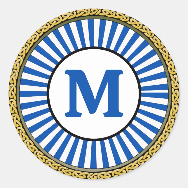 Aufkleber - blau - Personalisiert - Initial hinzuf (Vorderseite)