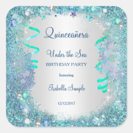 Aufkleber Blau unter dem Meer Quinceanera 15. Part