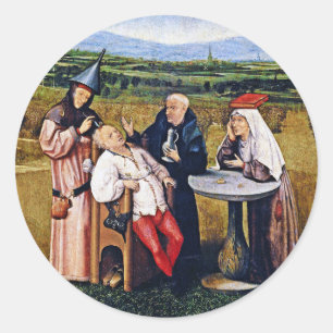 Aufkleber: Bosch - Stein der Verrücktheit Runder Aufkleber