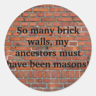 Aufkleber "Brick Wall" für Genealogie