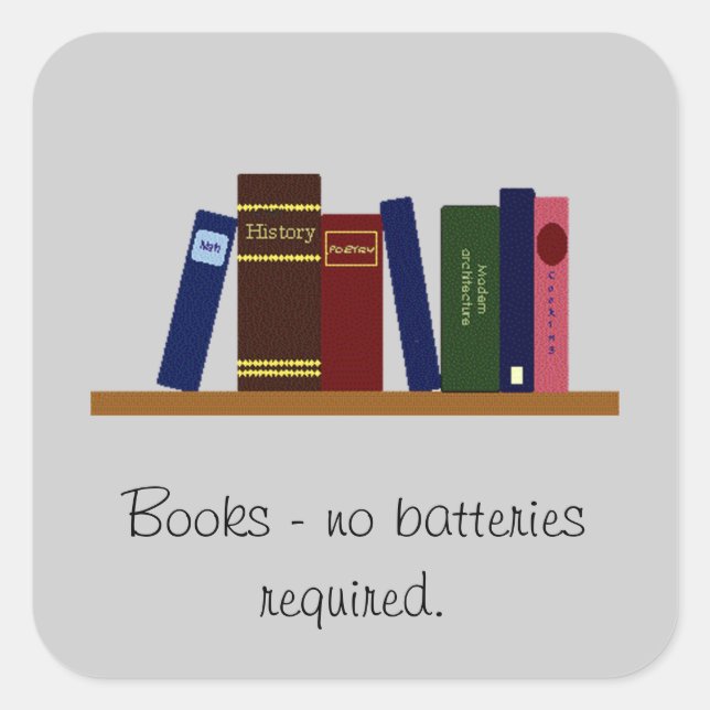 Aufkleber - Bücher - Keine Batterien erforderlich. (Vorderseite)