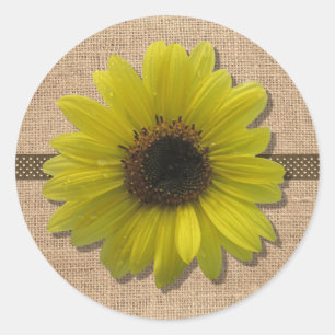 Aufkleber - Burlap- und Regenblume