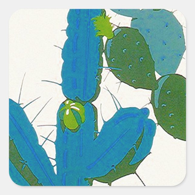 Aufkleber Cacti Cactus Retro Turquoise Avacado SW  (Vorderseite)