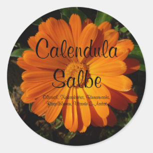 Aufkleber, Calendula/Ringelblumen, Salbe Runder Aufkleber