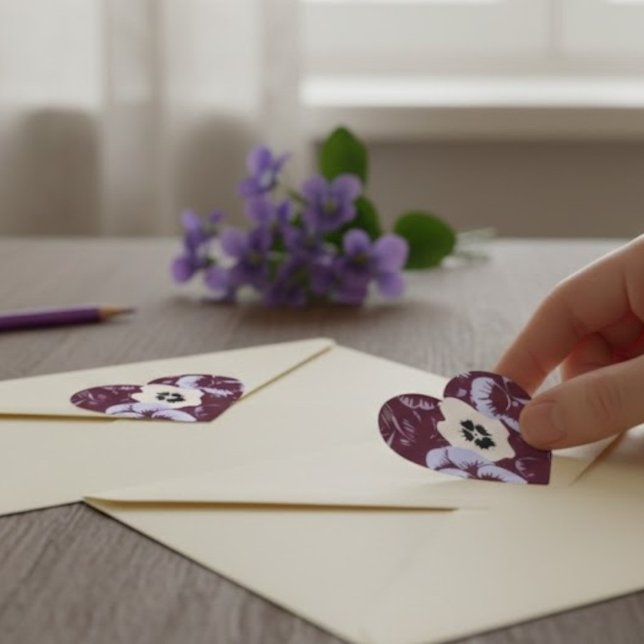 Aufkleber "Cœur de Violettes" – Floral Sticker (Von Creator hochgeladen)