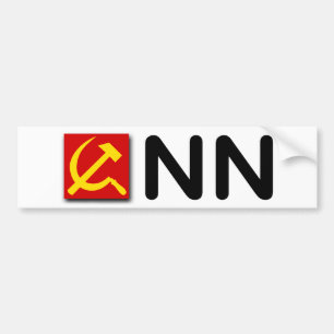Aufkleber "Communist News Network" gegen die Demok Autoaufkleber
