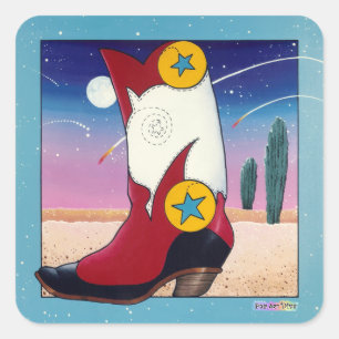 Aufkleber - Cowboy-Stiefel, alle bedruckt