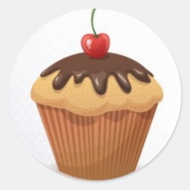 Aufkleber/Cupcake Runder Aufkleber (Vorderseite)