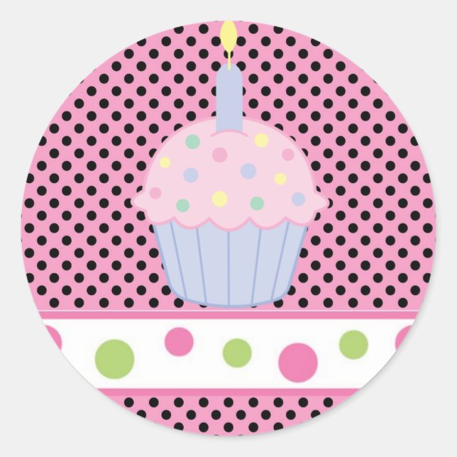 Aufkleber/Cupcake Runder Aufkleber (Vorderseite)