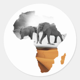 Aufkleber der afrikanischen Elefanten