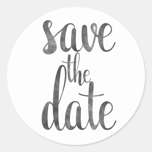 Aufkleber der Holzkohle Save the Date (Vorderseite)