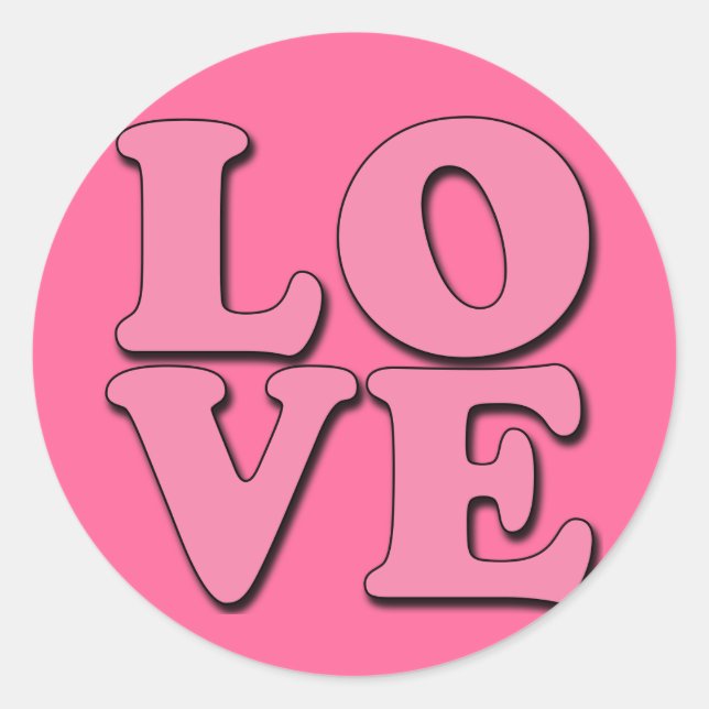 Aufkleber der Liebe in Rosa (Vorderseite)