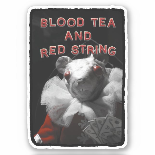 Aufkleber der Maus aus Blut und rotem String (Vorderseite)