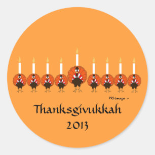 Aufkleber der Türkei Menorah Thanksgivukkah
