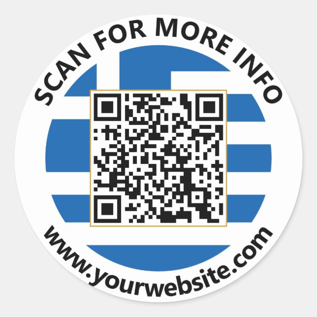 Aufkleber des aktuellen griechischen QR-Codes, gri (Vorderseite)