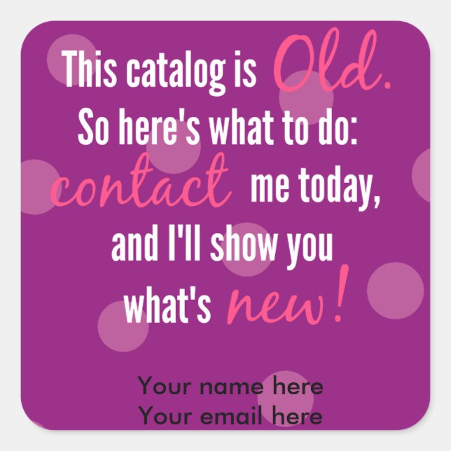 Aufkleber des Katalogwechseletiketts (Vorderseite)