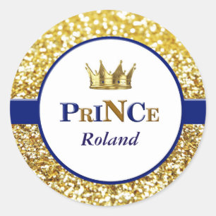 Aufkleber des Königlichen Prinzen in Blau und Gold