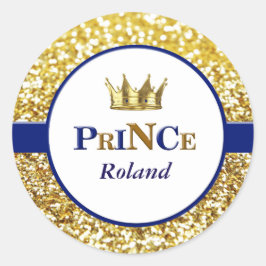 Aufkleber des Königlichen Prinzen in Blau und Gold