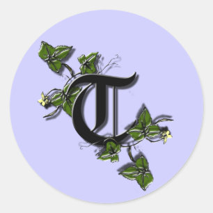 Aufkleber des Monogramm-Buchstaben T