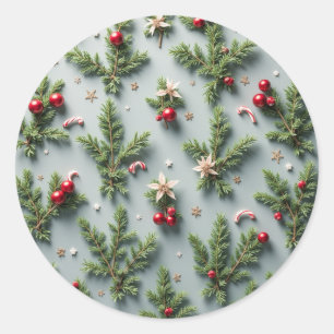 Aufkleber, die gut mit Weihnachten passen Runder Aufkleber