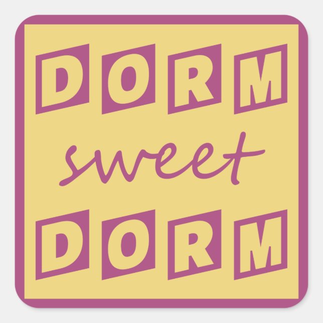 Aufkleber "Dorm Sweet Dorm" (Vorderseite)