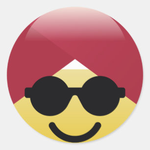Aufkleber Dr.-Social Media Sunglasses Turban Emoji