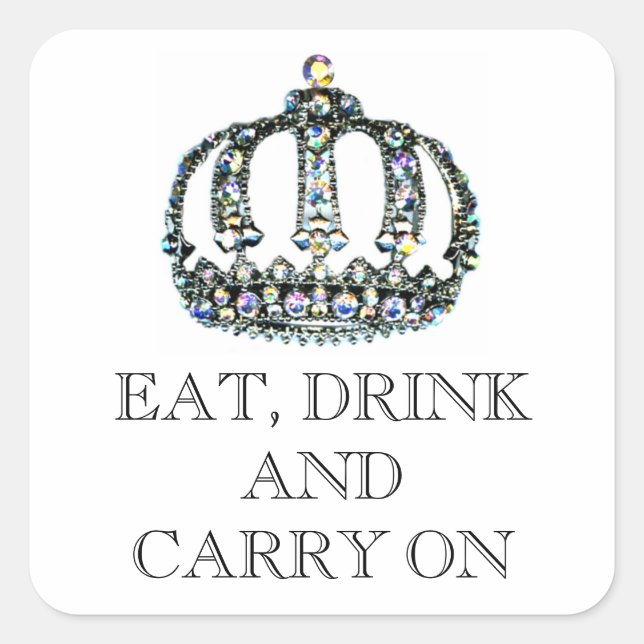 Aufkleber "EAT, DRINK UND CARRY ON" (Vorderseite)