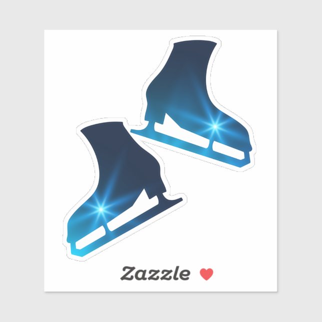 Aufkleber Eis Skate mit blauem Stern (Blatt)