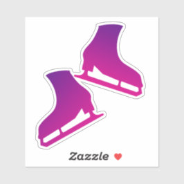 Aufkleber-Eis-Skate stellen Skaten auf lila rosa Aufkleber