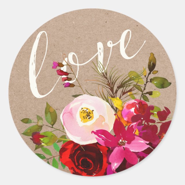 AUFKLEBER | elegantes rustikales Boho Liebe mit (Vorderseite)