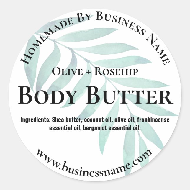Aufkleber-Etikett für hausgemachte Body Butter Runder Aufkleber (Vorderseite)