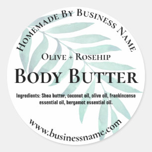 Aufkleber-Etikett für hausgemachte Body Butter Runder Aufkleber