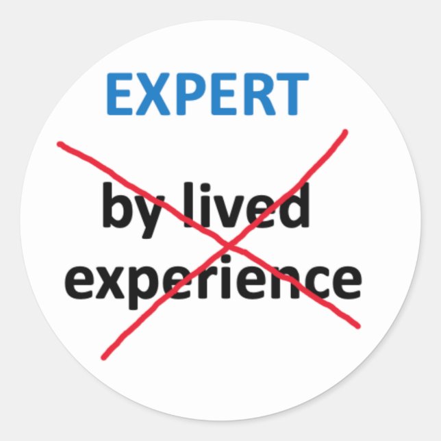 Aufkleber "Experten nach gelebter Erfahrung" (Vorderseite)