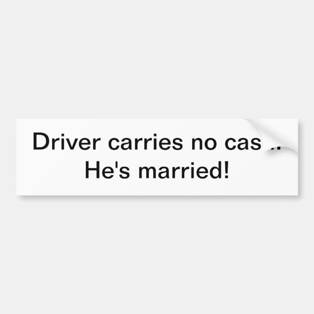 Aufkleber - Fahrer trägt kein Bargeld Autoaufkleber (Vorne)